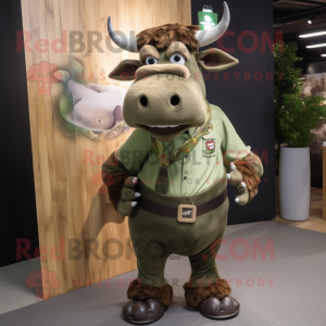 Olive Bull maskot kostume...