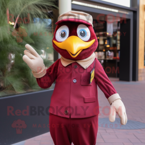 Maroon Canary maskotkostume...