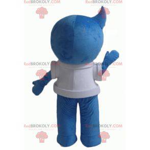 Mascote do boneco de neve azul sorrindo gota d'água -