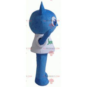Mascote do boneco de neve azul sorrindo gota d'água -
