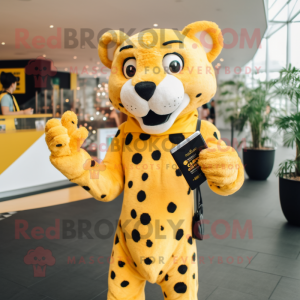 Gele Cheetah mascotte...