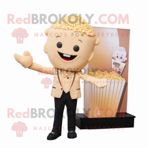 Beige Pop Corn maskot...