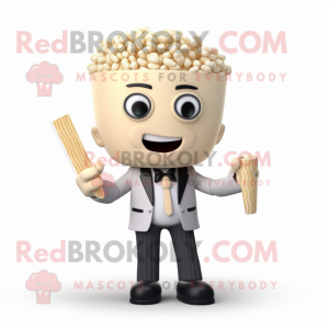 Beige Pop Corn mascotte...