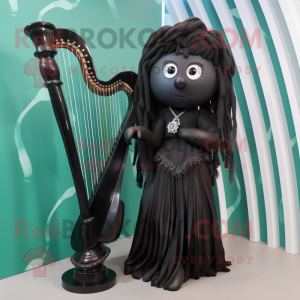 Svart Celtic Harp maskot...