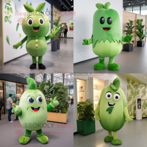 Olive Radish mascot costume character dressed with a Romper and Foot pads