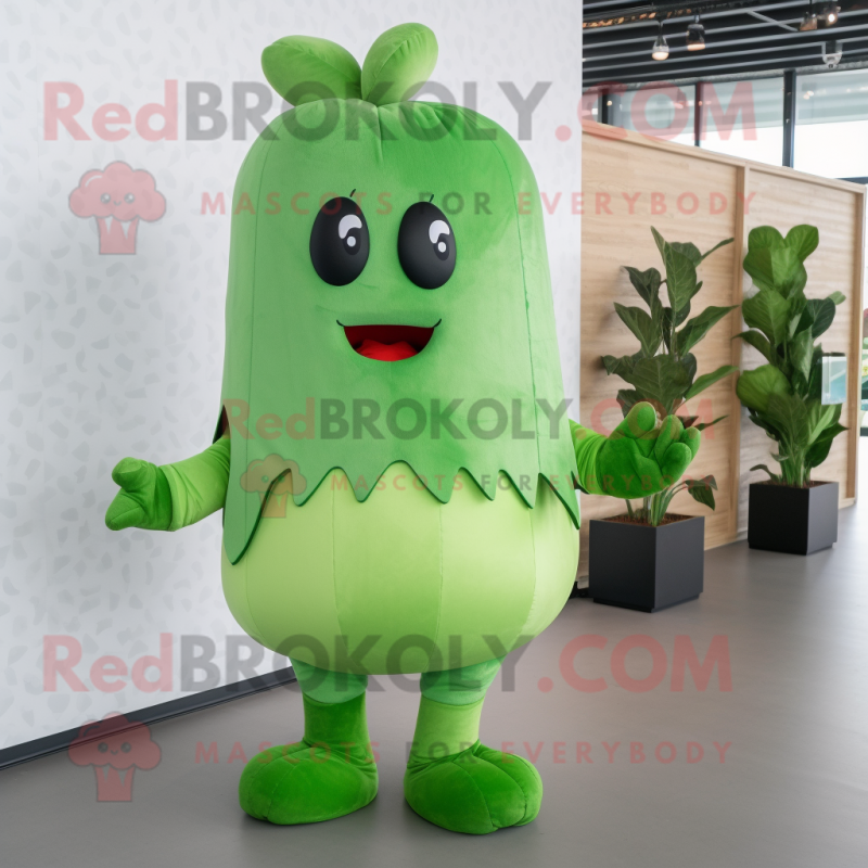 Olive Radish mascot costume character dressed with a Romper and Foot pads Olive Radish mascot costume character dressed with a Romper and Foot pads