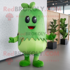 Olive Radish mascot costume character dressed with a Romper and Foot pads