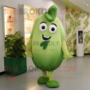 Olive Radish mascot costume character dressed with a Romper and Foot pads