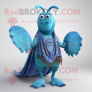 Blue Lobster maskot kostume...