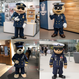 Navy Special Air Service mascot costume character dressed with a Dress Shirt and Shoe clips