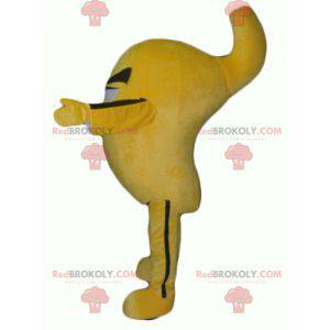 Mascot yellow and black oval snowman smiling - Redbrokoly.com