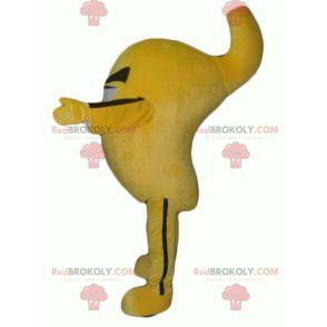 Mascot yellow and black oval snowman smiling - Redbrokoly.com