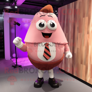 Pink Potato mascot costume character dressed with a Suit Pants and Belts