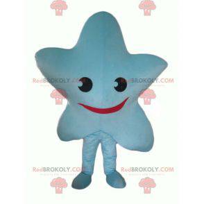 Reusachtige en lachende blauwe ster mascotte - Redbrokoly.com