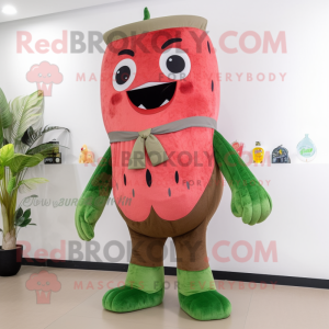 Brun vannmelon maskot drakt...