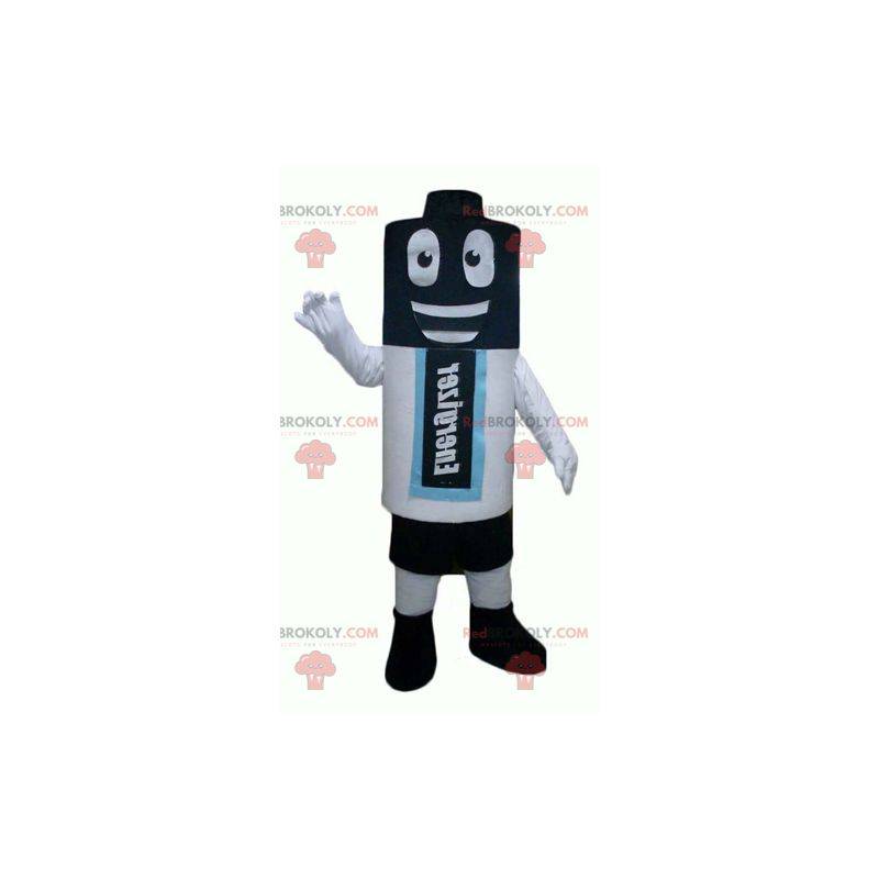 Mascot pila gigante negro, blanco y azul - Redbrokoly.com