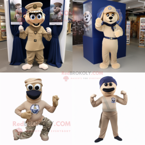 Tan Navy Soldier mascotte...