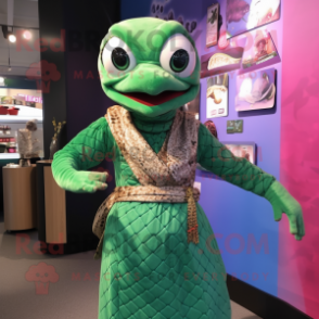 nan Snake mascot costume character dressed with a Playsuit and Bracelet watches