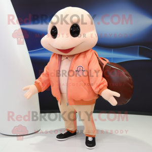 Peach Stingray maskot drakt...