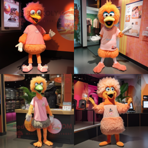 Peach Emu mascotte kostuum...