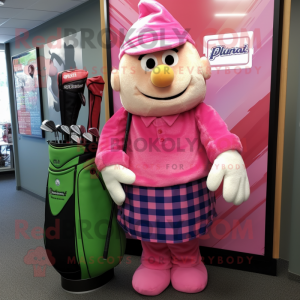 Rosa golfbag maskot drakt...