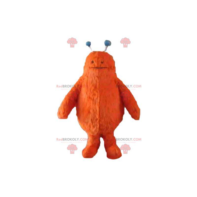 Mascotte de monstre orange mignon et poilu - Redbrokoly.com