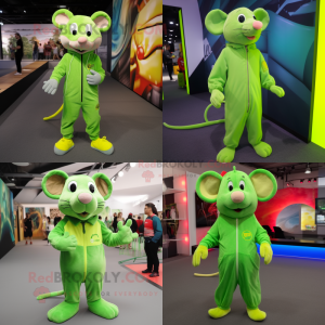 Lime Green Rat mascotte...