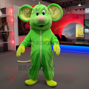 Lime Green Rat maskot drakt...