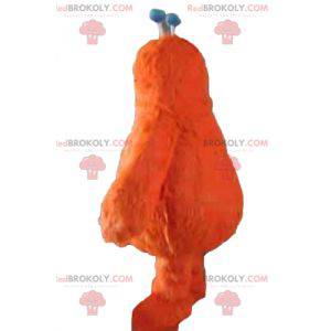 Mascotte de monstre orange mignon et poilu - Redbrokoly.com