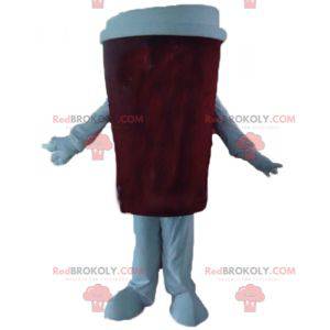 Red and white coffee cup mascot - Redbrokoly.com