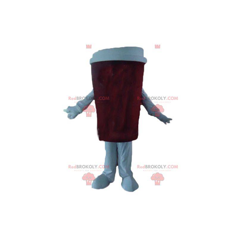 Red and white coffee cup mascot - Redbrokoly.com