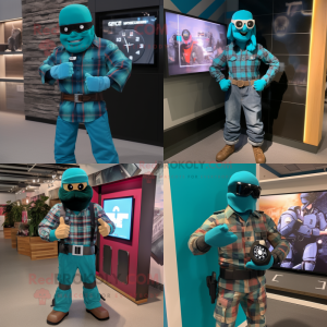 Teal Gi Joe maskotdräkt...