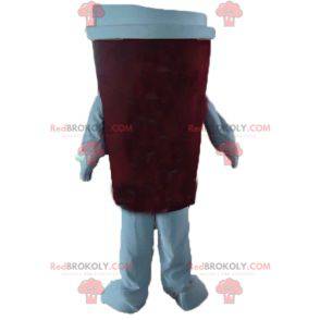 Mascota de taza de café rojo y blanco - Redbrokoly.com