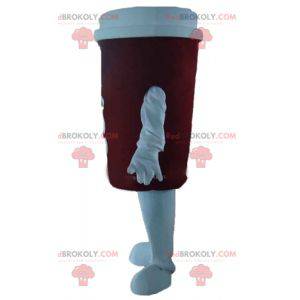 Red and white coffee cup mascot - Redbrokoly.com