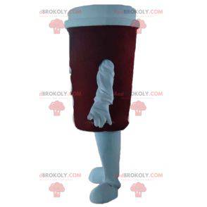 Mascote de xícara de café vermelho e branco - Redbrokoly.com