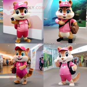 Pink Chipmunk mascotte...