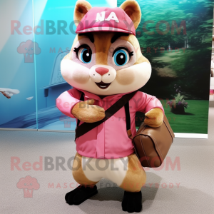 Pink Chipmunk maskot...