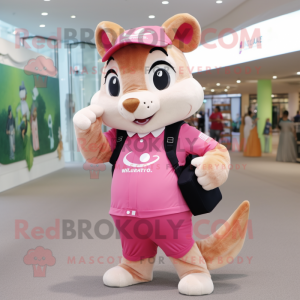 Pink Chipmunk maskot...