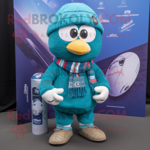 Teal Rugby Ball mascotte...