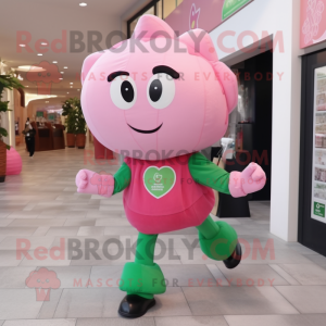 Rosa firkløver maskot drakt...
