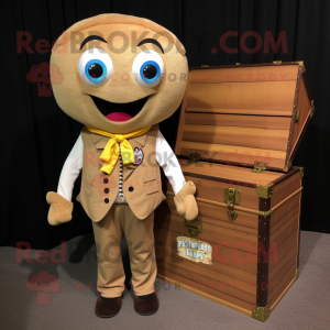 Tan Treasure Chest mascotte...