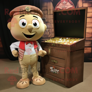 Tan Treasure Chest mascotte...