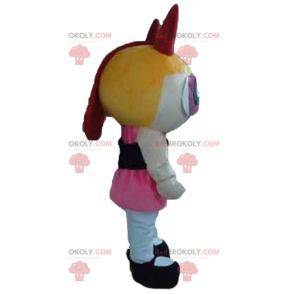 Blondes Mädchen Maskottchen aus dem Cartoon Super Girls -