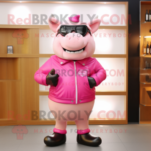 Rosa Steak Maskottchen...