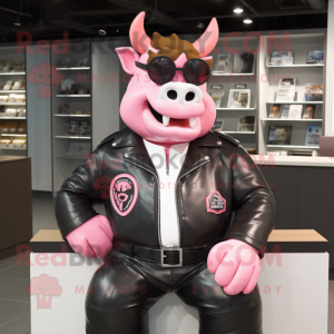 Pink Steak maskot kostume...