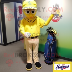 Geel golftas mascotte...