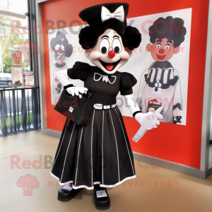 Sort Mime maskot kostume...