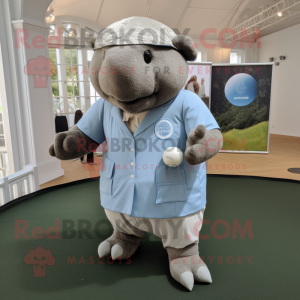 nan Glyptodon mascot costume character dressed with a Poplin Shirt and Cufflinks