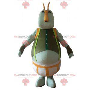 Mascot gran hombre gris monstruo verde y naranja -