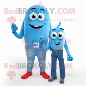 Blue Aglet mascot costume character dressed with a Mom Jeans and Smartwatches